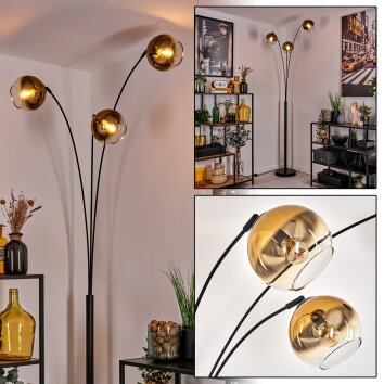 Koyoto Lampadaire Noir, 3 lumières Koyoto Lampadaire Noir, 3 lumières