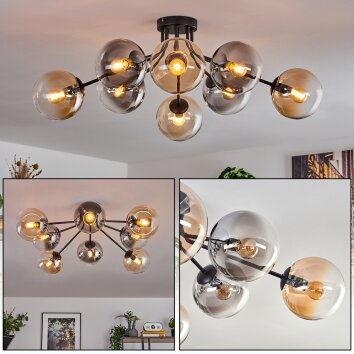 Gastor Plafonnier 87 cm Noir, 8 lumières Gastor Plafonnier 87 cm Noir, 8 lumières