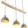 Suspension Globo Jebel Bois clair, Nickel mat, 3 lumières