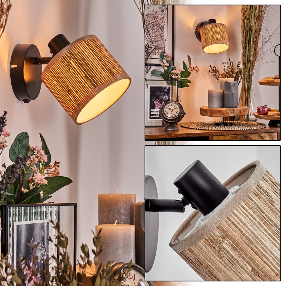 Bongal Applique murale Noir, 1 lumière main product photo