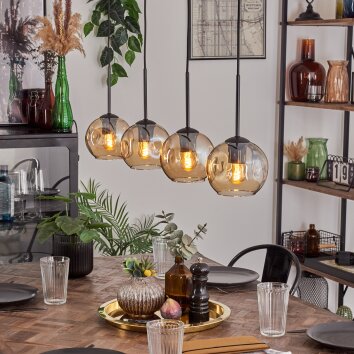 Ripoll Suspension Ambre, 4 lumières