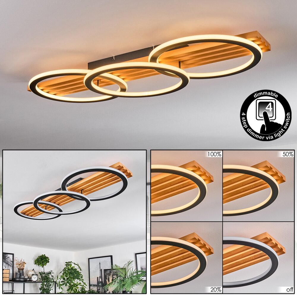 Pompu Plafonnier LED Écru, Noir, 1 lumière main product photo