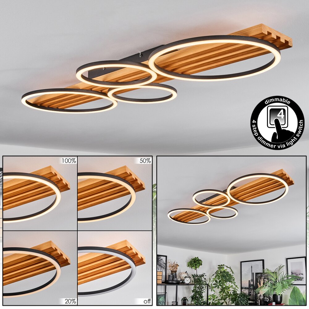 Pompu Plafonnier LED Écru, Noir, 1 lumière main product photo