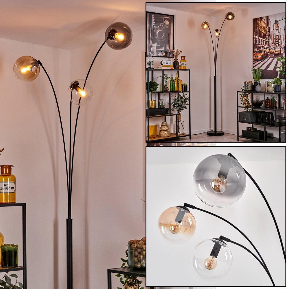Gastor Lampadaire Ambre, Clair, Fumé, 3 lumières main product photo