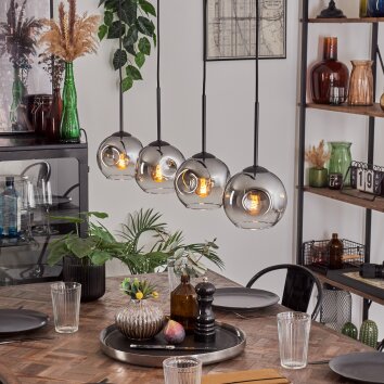 Ripoll Suspension Chrome, Clair, 4 lumières Ripoll Suspension Chrome, Clair, 4 lumières