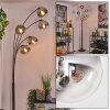 Gastor Lampadaire Chrome, Clair, Fumé, 5 lumières