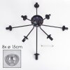 Gastor Plafonnier 87 cm Clair, Fumé, 8 lumières