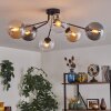 Gastor Plafonnier 74 cm Ambre, Clair, Fumé, 6 lumières