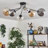 Gastor Plafonnier 74 cm Ambre, Clair, Fumé, 6 lumières