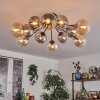 Gastor Plafonnier 91 cm Ambre, Clair, Fumé, 12 lumières