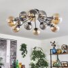 Gastor Plafonnier 91 cm Ambre, Clair, Fumé, 12 lumières