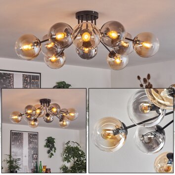 Gastor Plafonnier 83 cm Ambre, Clair, Fumé, 10 lumières Gastor Plafonnier 83 cm Ambre, Clair, Fumé, 10 lumières