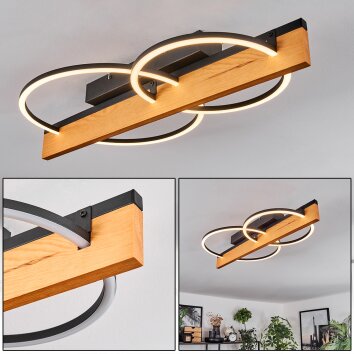 Pompu Plafonnier LED Écru, Noir, 1 lumière Pompu Plafonnier LED Écru, Noir, 1 lumière