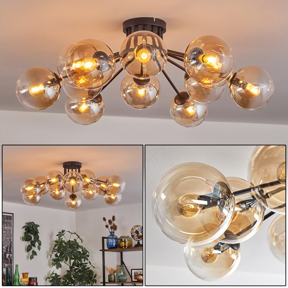 Gastor Plafonnier Ambre, Clair, 12 lumières main product photo