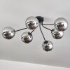 Gastor Plafonnier Chrome, Fumé, 6 lumières