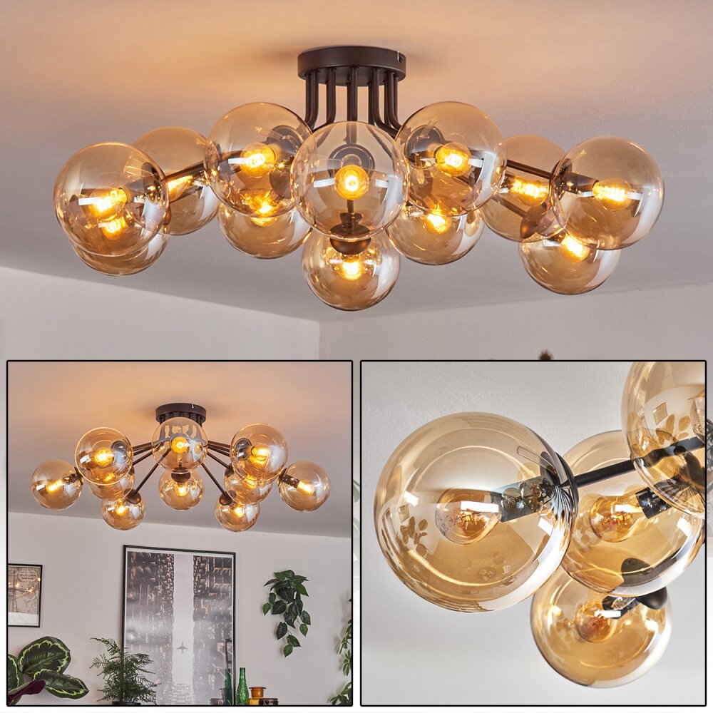 Gastor Plafonnier 91 cm Ambre, 12 lumières main product photo