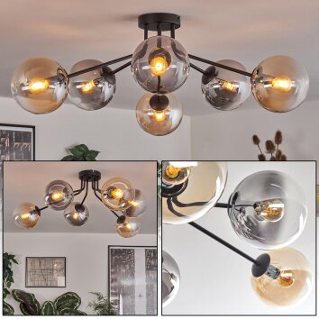 Gastor Plafonnier 74 cm Ambre, Clair, Fumé, 6 lumières