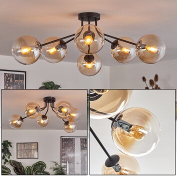 Gastor Plafonnier 74 cm Ambre, 6 lumières