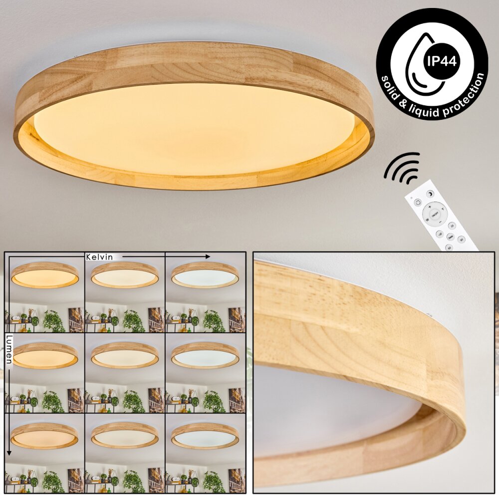 Tabernas Plafonnier LED Écru, Blanc, 1 lumière, Télécommandes main product photo