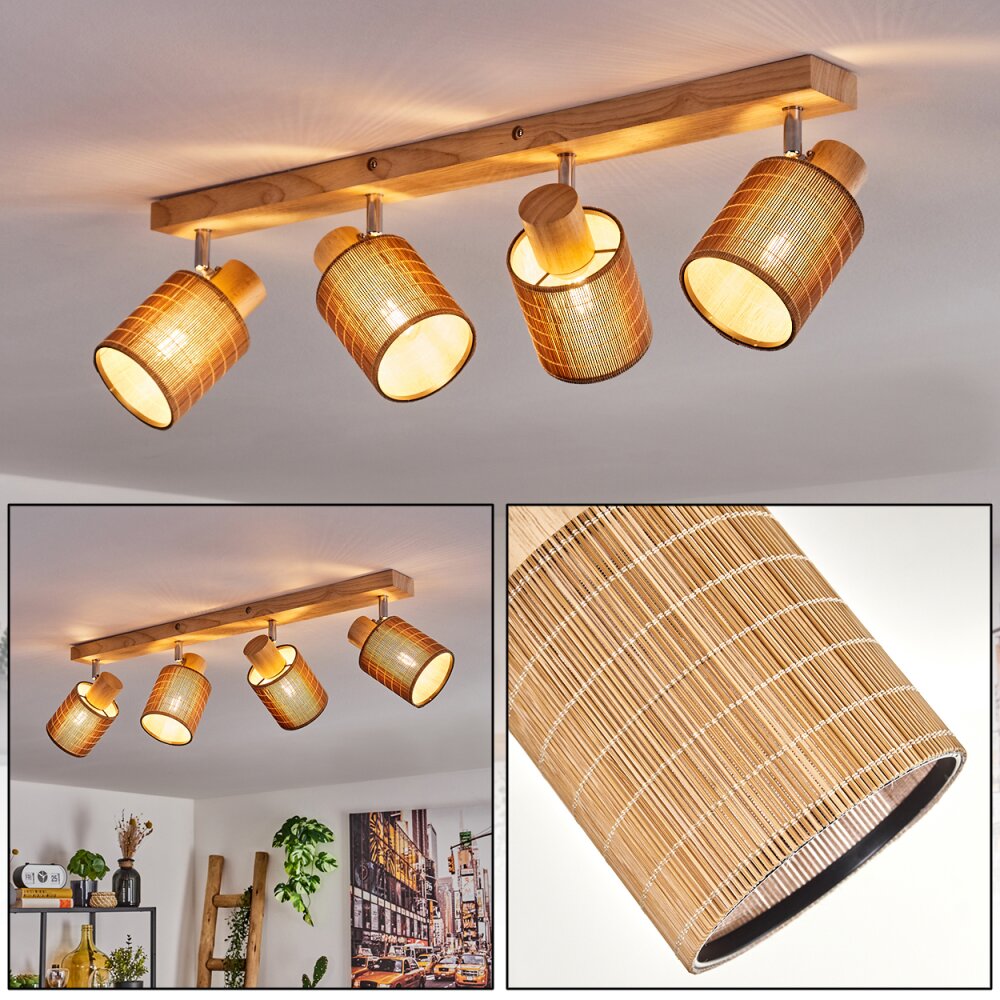 Kinnared Plafonnier, Spot de plafond Chrome, Écru, 4 lumières main product photo