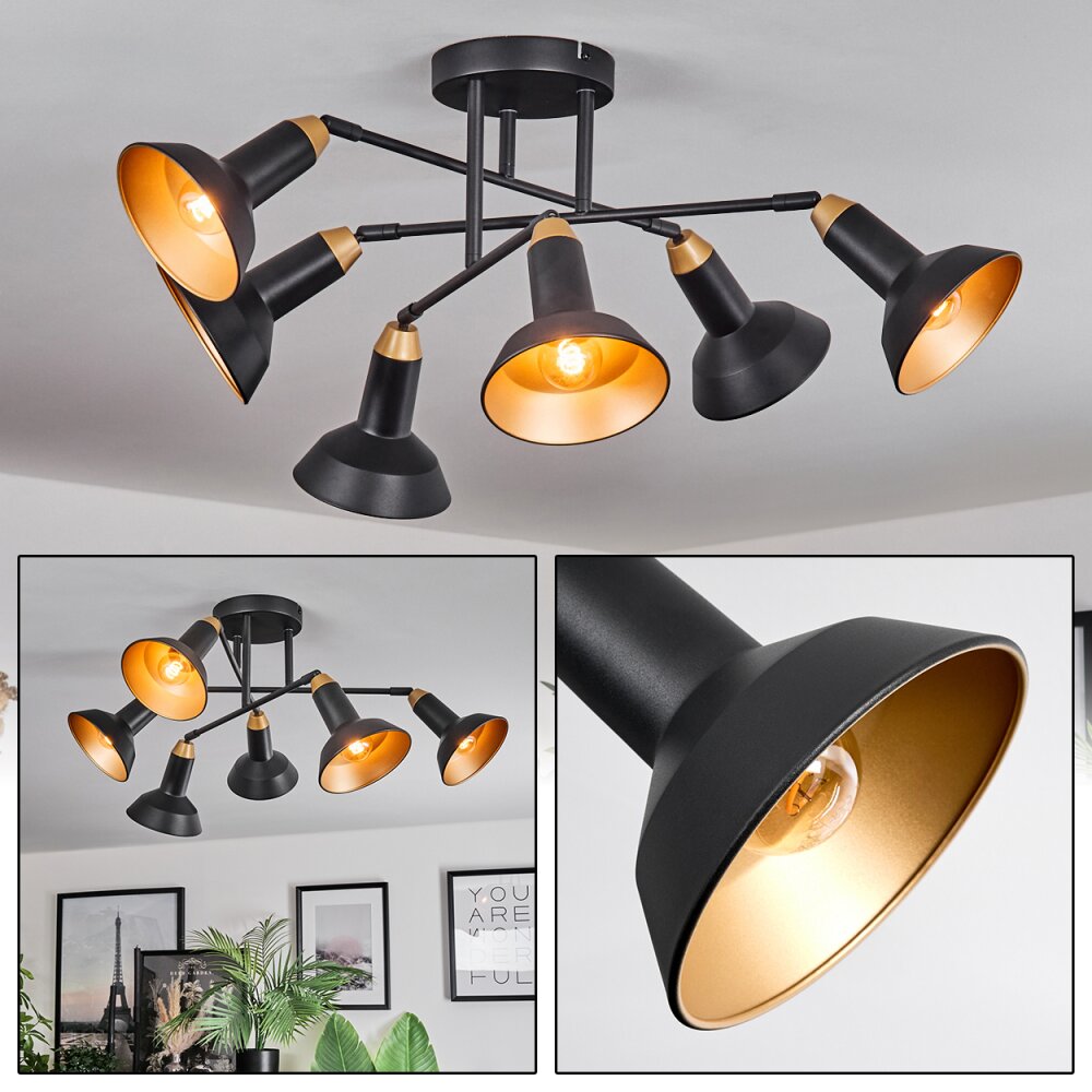Vouzy Plafonnier Noir, 6 lumières main product photo