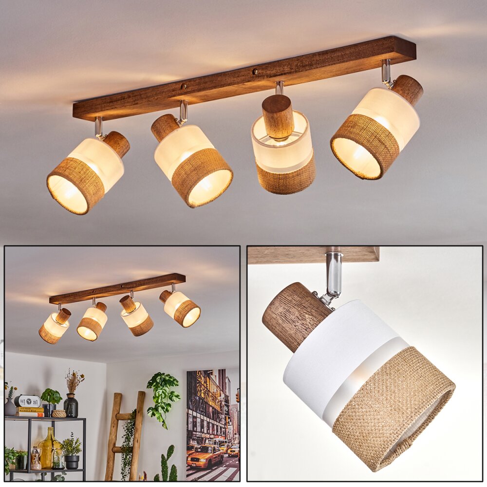 Fallhagen Plafonnier Chrome, Brun foncé, 4 lumières main product photo