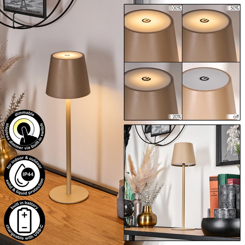 Salgadinho Lampe à poser LED Beige, 1 lumière main product photo