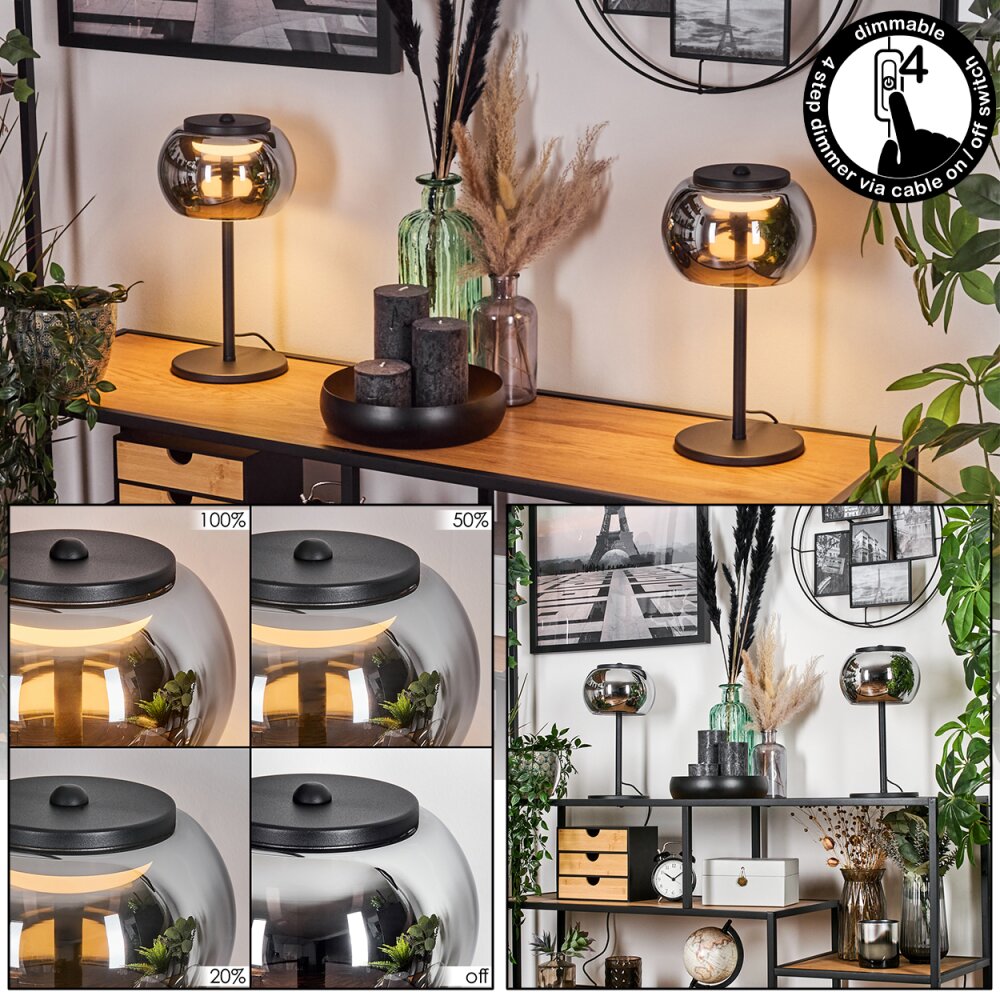 2-er Lampe à poser, Liseuse LED Noir, 1 lumière main product photo