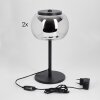 2-er Lampe à poser, Liseuse LED Noir, 1 lumière