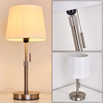 Lampe à poser Neuville Nickel mat, 1 lumière