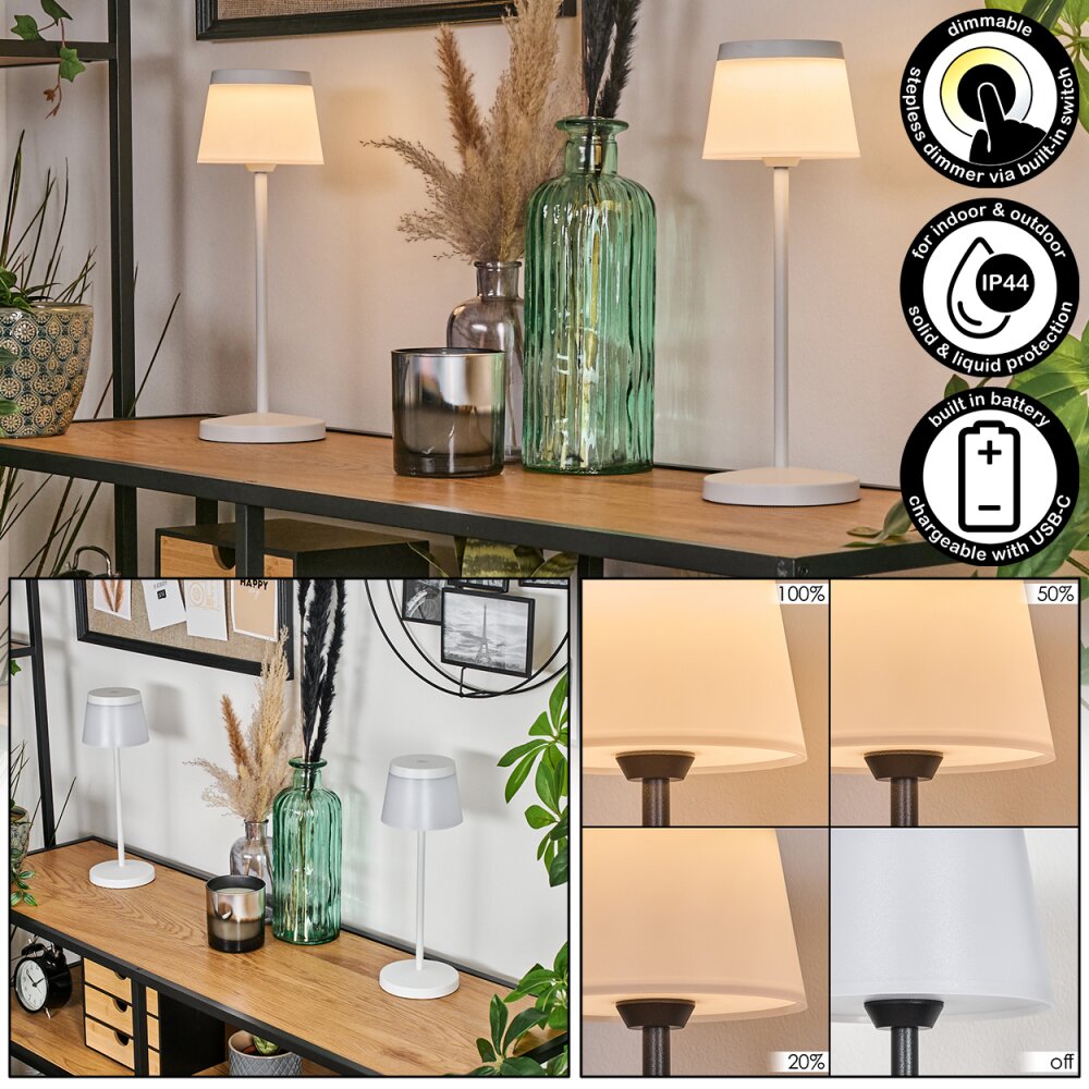 Algeraz Lampe de table d'extérieur, Lampe à poser LED Blanc, 1 lumière main product photo