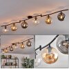 Gastor Plafonnier, Boule lumineuse Ambre, Clair, Fumé, 6 lumières