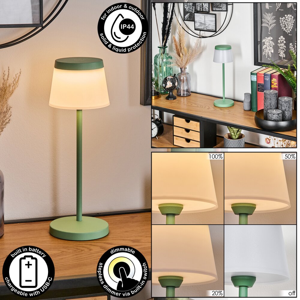 Algeraz Lampe de table d'extérieur, Lampe à poser LED Vert, 1 lumière main product photo