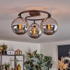 Gastor Plafonnier, Boule lumineuse Chrome, Fumé, 3 lumières