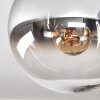 Gastor Plafonnier, Boule lumineuse 37 cm Chrome, Clair, Fumé, 3 lumières