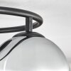 Gastor Plafonnier, Boule lumineuse 37 cm Chrome, Clair, Fumé, 3 lumières