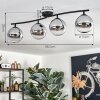 Gastor Plafonnier, Boule lumineuse Chrome, Clair, Fumé, 4 lumières