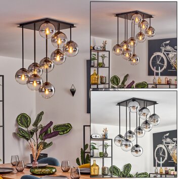 Gastor Plafonnier, Boule lumineuse Clair, Fumé, 9 lumières Gastor Plafonnier, Boule lumineuse Clair, Fumé, 9 lumières