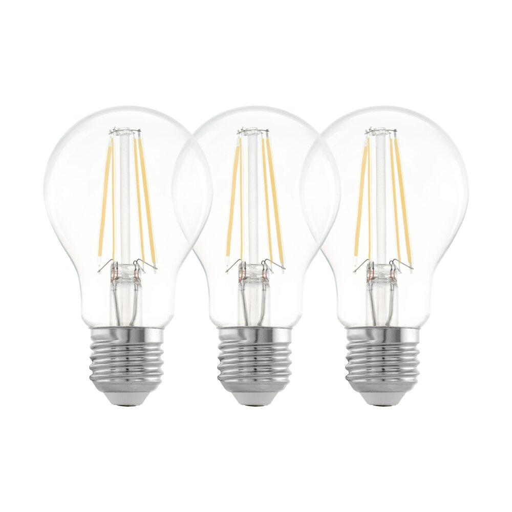 Ensemble de 3 lampes LED LM_LED_E27 clair Ø6cm L: 10,7cm avec 810 lumens main product photo