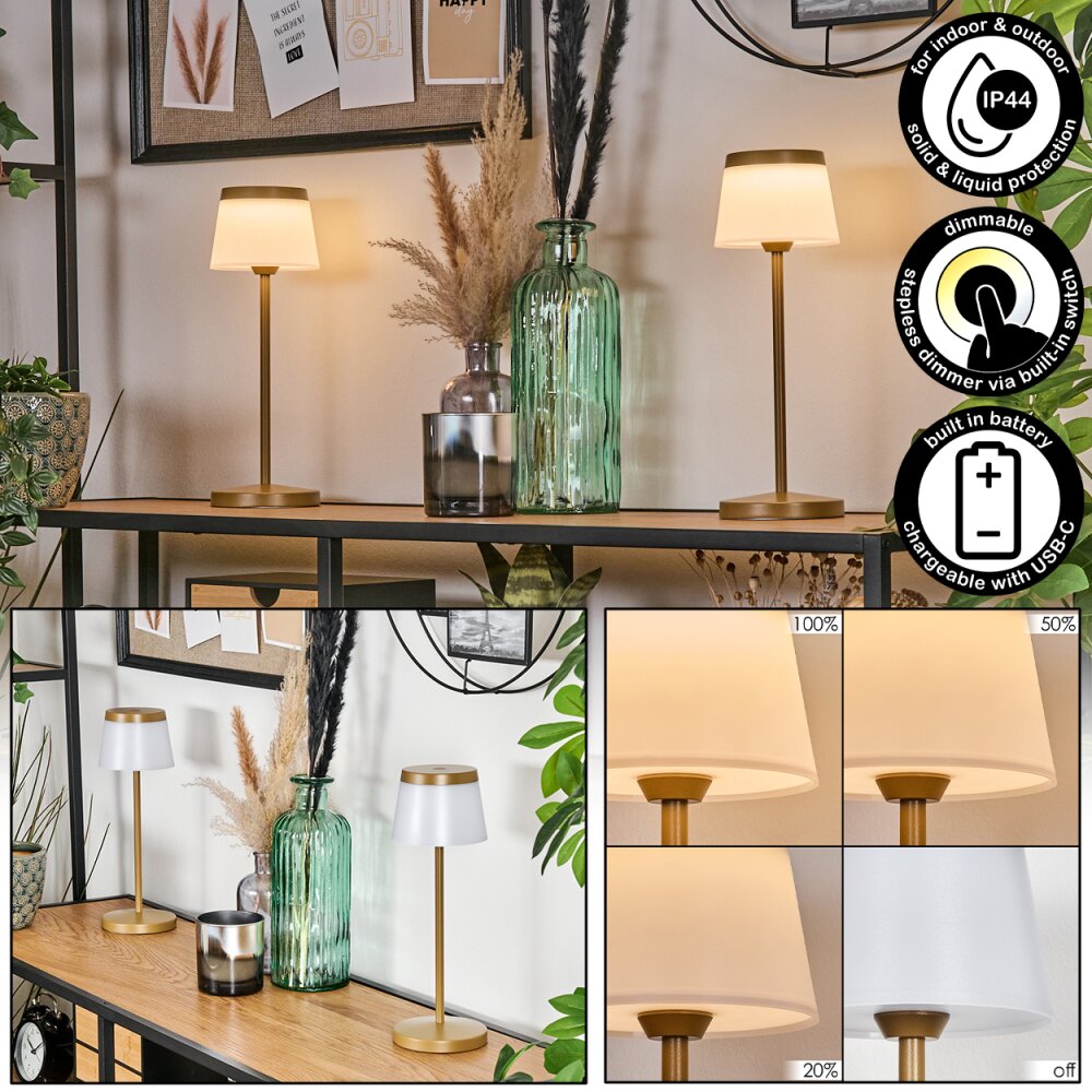 Algeraz Lampe de table d'extérieur, Lampe à poser LED Beige, 1 lumière main product photo