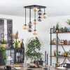 Chehalis Plafonnier, Boule lumineuse Ambre, Fumé, 9 lumières