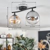 Gastor Plafonnier, Boule lumineuse Ambre, Clair, Fumé, 2 lumières