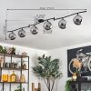 Gastor Plafonnier, Boule lumineuse Chrome, Fumé, 6 lumières