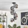 Gastor Plafonnier, Boule lumineuse 32 cm Chrome, Clair, Fumé, 8 lumières