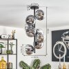 Gastor Plafonnier, Boule lumineuse 32 cm Chrome, Clair, Fumé, 8 lumières