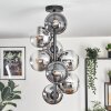 Gastor Plafonnier, Boule lumineuse 32 cm Chrome, Clair, Fumé, 8 lumières