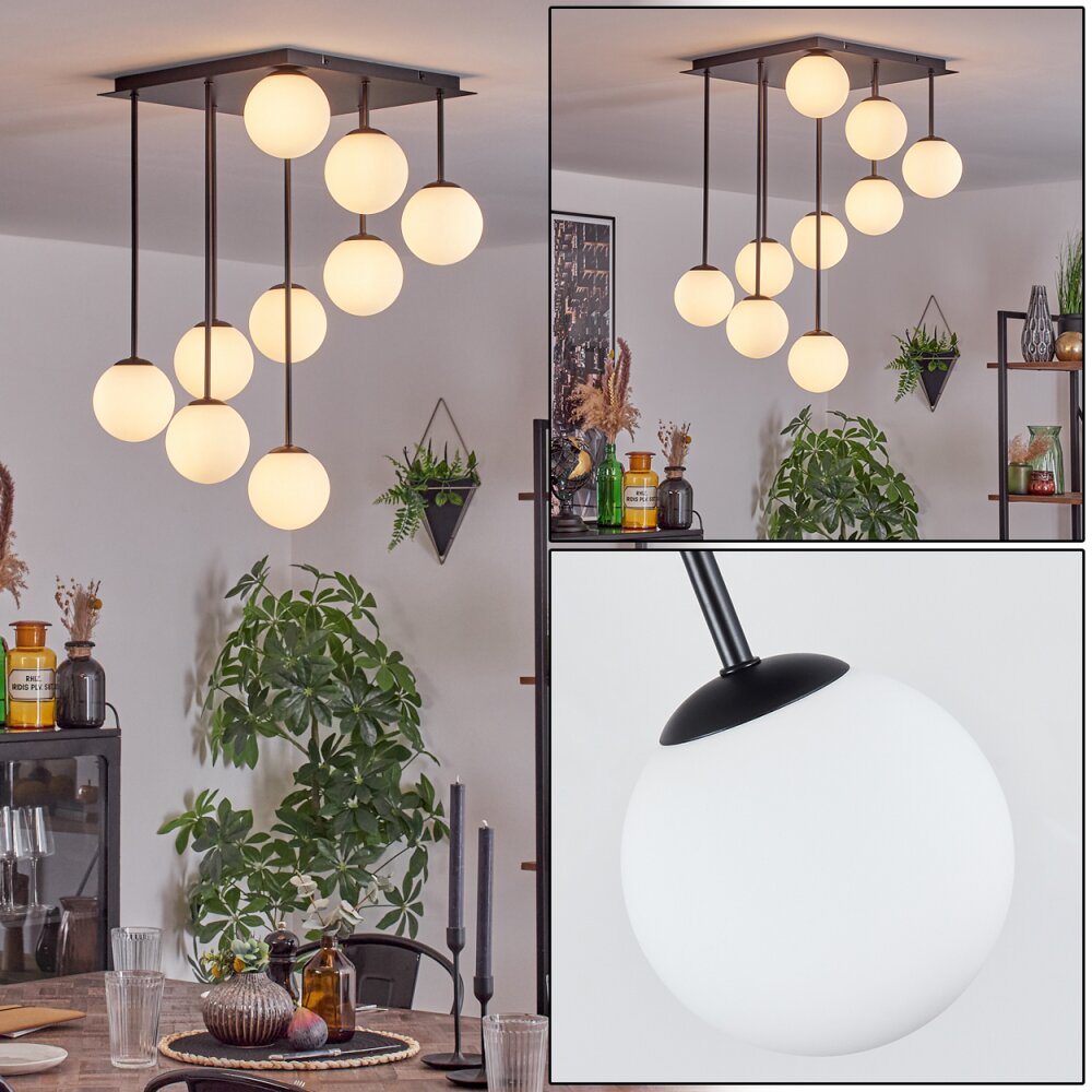Chehalis Plafonnier, Boule lumineuse Blanc, 9 lumières main product photo
