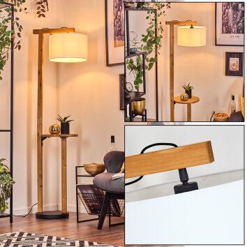 Bassagoda Lampadaire Écru, Noir, 1 lumière