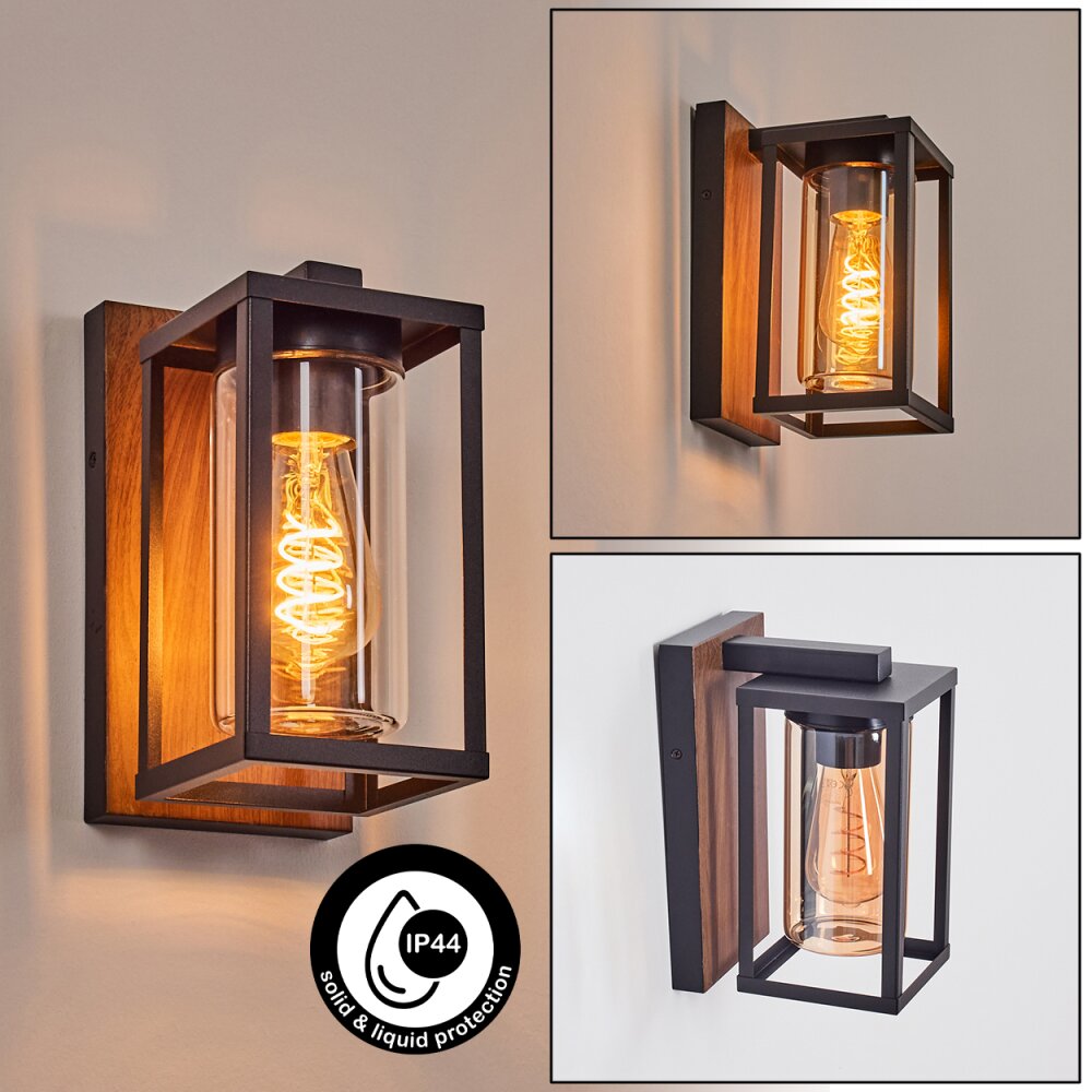 Portalis Luminaire extérieur, Lampe murale d´extérieur Brun, Couleur bois, Noir, 1 lumière main product photo