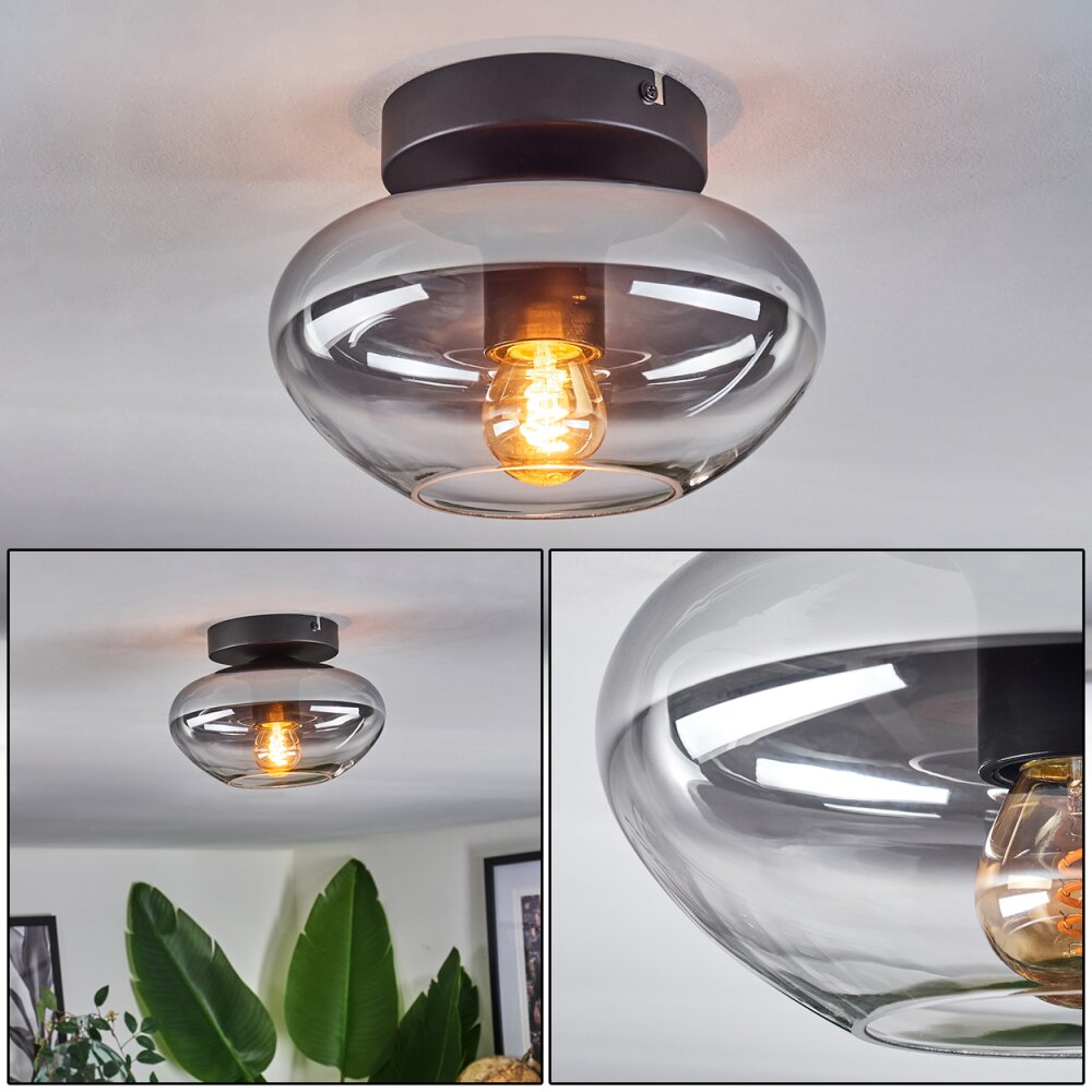 Mertola Plafonnier Chrome, Fumé, 1 lumière main product photo